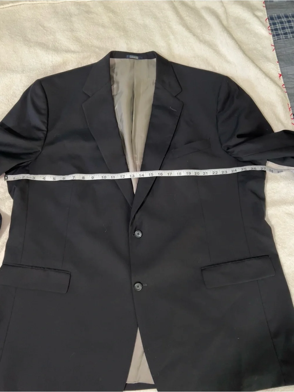 Hart Schaffner Marx Black 2-Button Suit Jacket Blazer & Trousers Set Size ~48-50